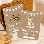 Winnie The Pooh Classic Pooh Bear 1st Year Milestone Cards - Blue Baby Boys Keepsake