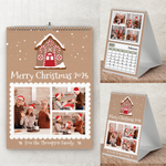 Personalised A4 Wall Calendar 2025 – Gingerbread House Christmas Design