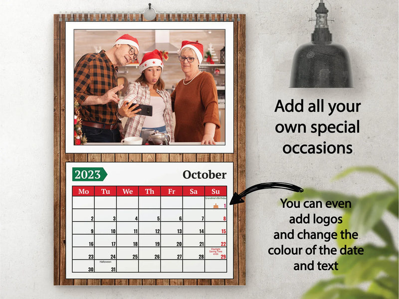 Personalised A3 Wall Calendar – Custom Photo Gift, Start Any Month, Perfect for Christmas & Birthdays - Year 2025