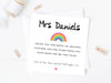 Personalised Teacher Thank You Card with Rainbow - School Nursery End of Term