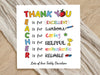 Personalised Thank You Teacher Card - End of Term School Nursery