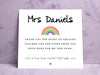 Personalised Teacher Thank You Card with Rainbow - School Nursery End of Term