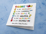 Personalised Thank You Teacher Card - End of Term School Nursery