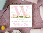 Pink Initial Personalised Easter Card for Daughter, Niece, Granddaughter, Goddaughter