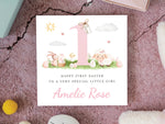 Pink 1st Easter Card for Baby - Personalised for Daughter, Niece, Granddaughter, Goddaughter