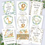 Jungle Safari Animals Baby Milestone Cards - Unisex Photo Prop