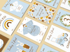 Vintage Boho Blue Baby Boy Milestone Cards - Perfect New Baby or Baby Shower Gift
