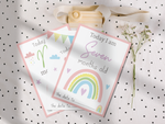 Pink Pastel Rainbow Boho Milestone Cards - Baby Girl Keepsake