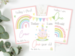 Girl's Pastel Rainbow Baby Milestone Cards - Ideal Baby Shower Gift, Keepsake Memory Cards