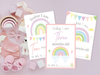 Pink Pastel Rainbow Boho Milestone Cards - Baby Girl Keepsake