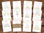 Pink Pastel Rainbow Boho Milestone Cards - Baby Girl Keepsake
