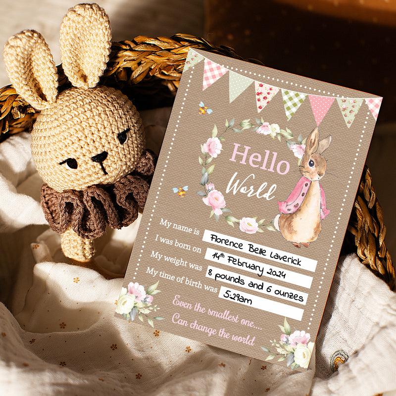 Peter Rabbit 1st Year Milestone Cards - Pink Baby Girls Keepsake