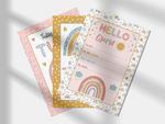 Vintage Rainbow Boho Milestone Cards - Baby Girl Keepsake