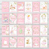 Vintage Pink Floral Botanical Boho Milestone Cards - Baby Girl Keepsake