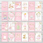 Vintage Pink Floral Botanical Boho Milestone Cards - Baby Girl Keepsake