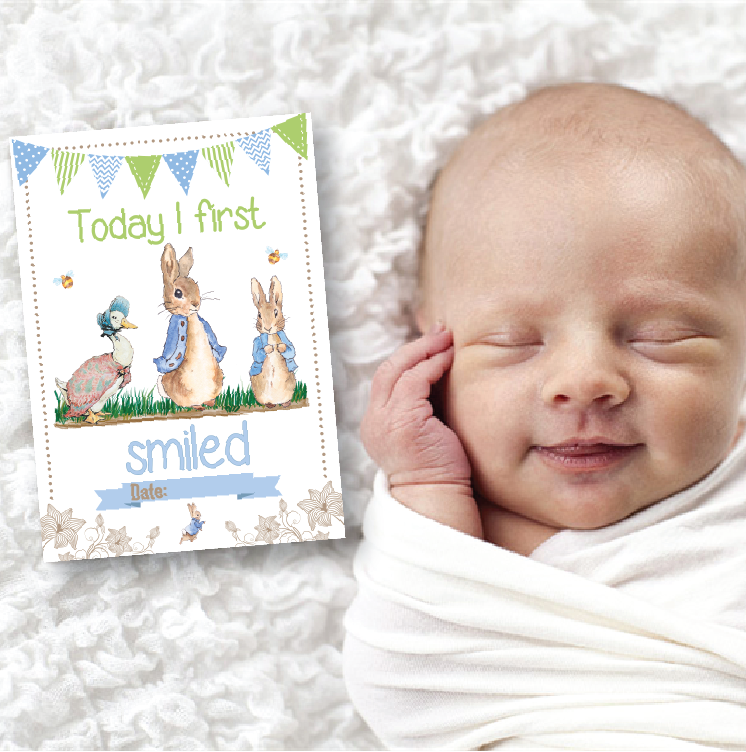 Peter Rabbit 1st Year Milestone Cards - Perfect New Baby or Baby Shower Gift, Memory Cards