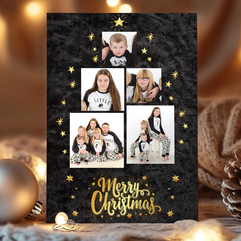 FLAT Christmas Card Pack, Children, Kids Personalised Christmas Card