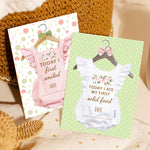 Vintage Boho Pink Baby Girl Milestone Cards - Pink Floral Keepsake
