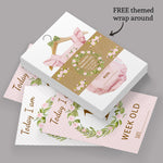 Vintage Boho Pink Baby Girl Milestone Cards - Pink Floral Keepsake