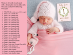 Vintage Baby Girl Memory Milestone Cards - Perfect Baby Shower Gift, Keepsake Milestone Cards for Girls