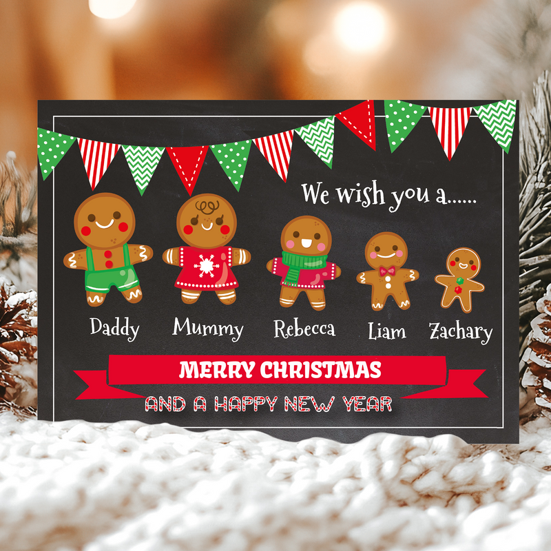 FLAT Special Family Christmas Cards, Creative Christmas Cards