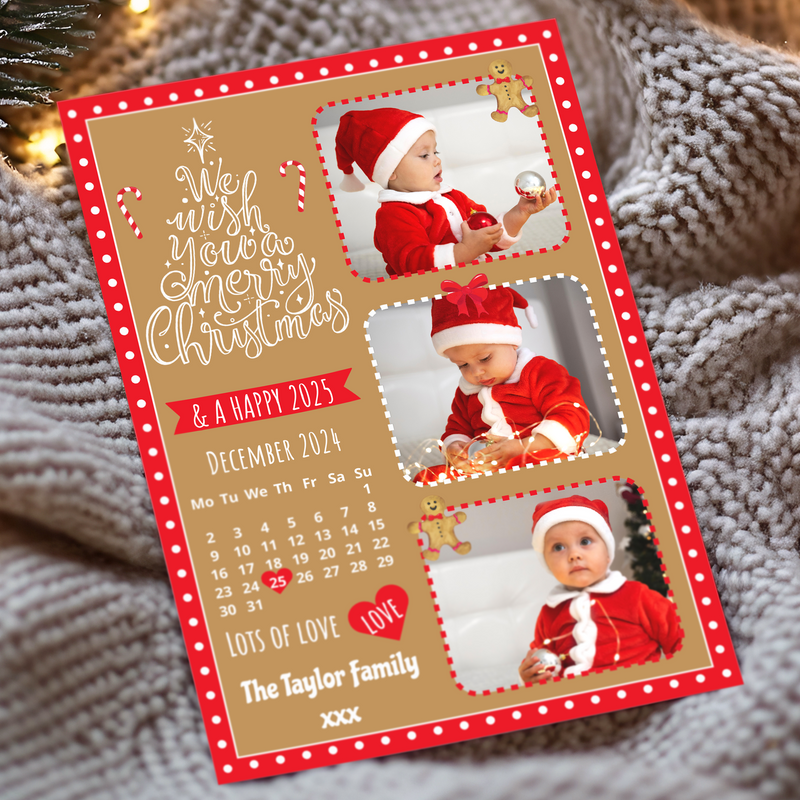 FLAT Photo Personalised Cards, Christmas Photo Cards