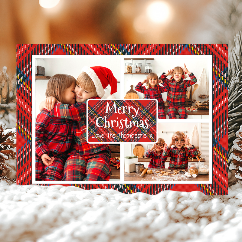 FLAT Photo Collage Christmas Cards, Dog Photo Christmas Cards