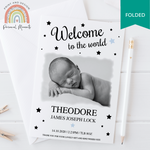 FOLDED Shop the Best Personalised Baby Thank You Cards FOLDED with Photo for Boys | Personal Moments