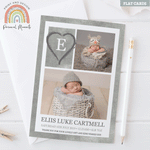 FLAT Customized New Baby Boy Thank You Cards with Photo | Personalized Baby Thank You Notes