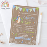 Personalised Boy Peter Rabbit Vintage Invitations