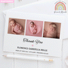FLAT Baby Girl Pink Star Thank You Cards