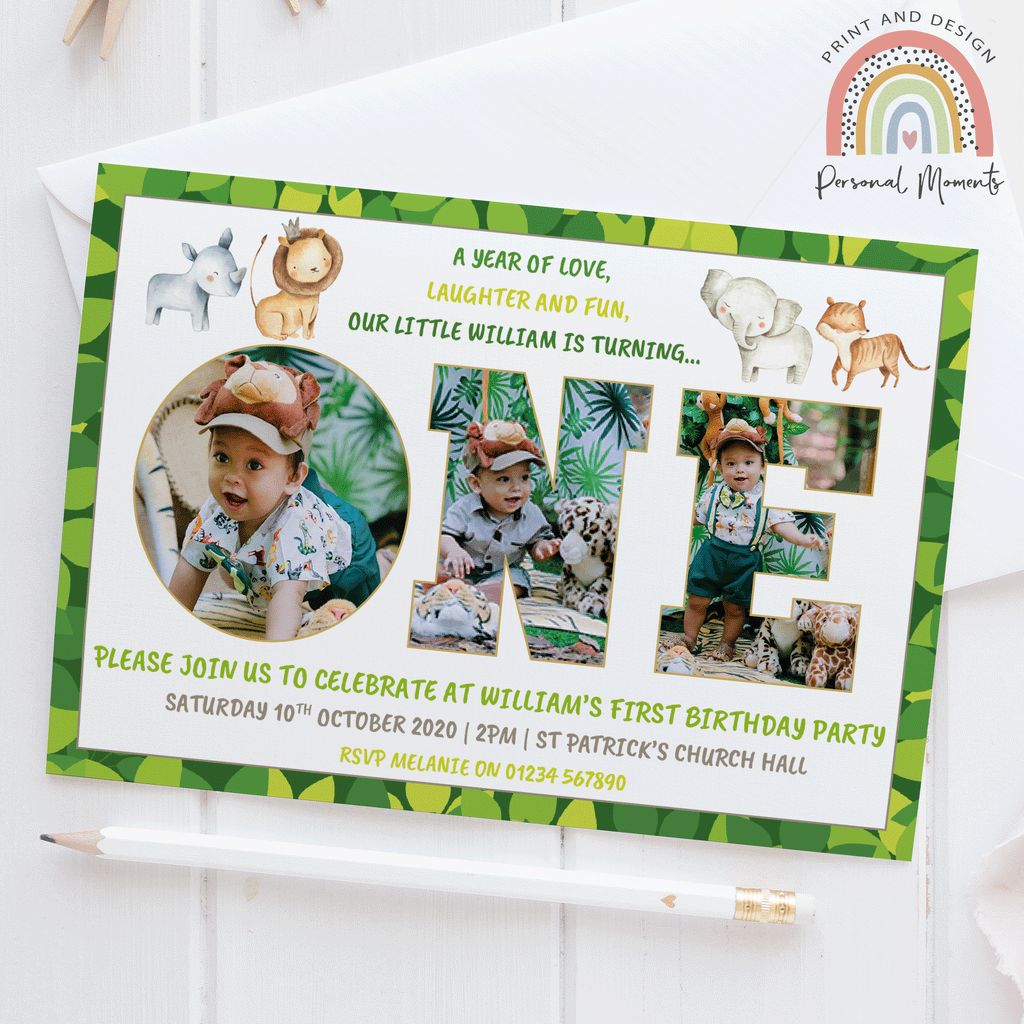 Personalised Jungle Invitations