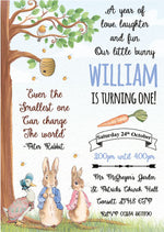 Personalised Blue Peter Rabbit Flopsy Bunny Invites