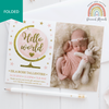 FOLDED Globe Baby Girl Thank You Cards