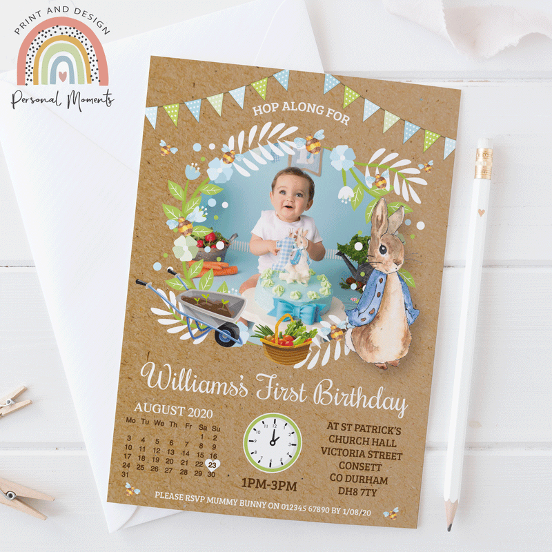 Personalised Peter Rabbit Garden Invitations
