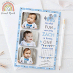 Personalised Blue Elephant Invitations
