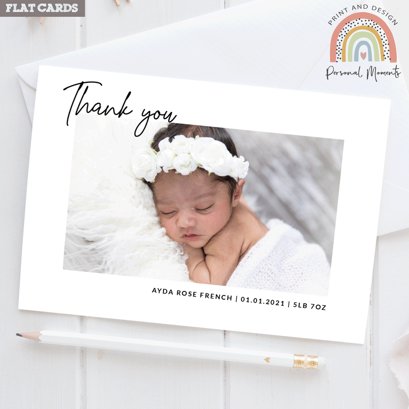 Baby girls sleeping Design Thank you cards