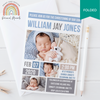 FOLDED Blue Banner Baby Boy Thank You Cards