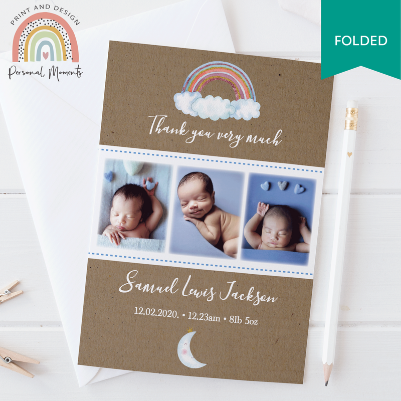 FOLDED Shop Personalized Baby Thank You Cards for Boys | Personal Moments | Upload Your Own Image Today