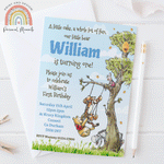 Personalised Boy Winnie The Pooh Invitations