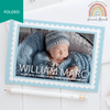 FOLDED Border Baby Boy Thank You Cards