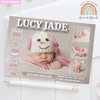FLAT Personalised Baby Girl Multi Photo Thank You Cards Pink Birth Announcement Notes