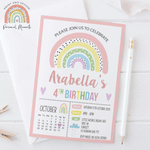 Personalised Rainbow Birthday Party Invitations