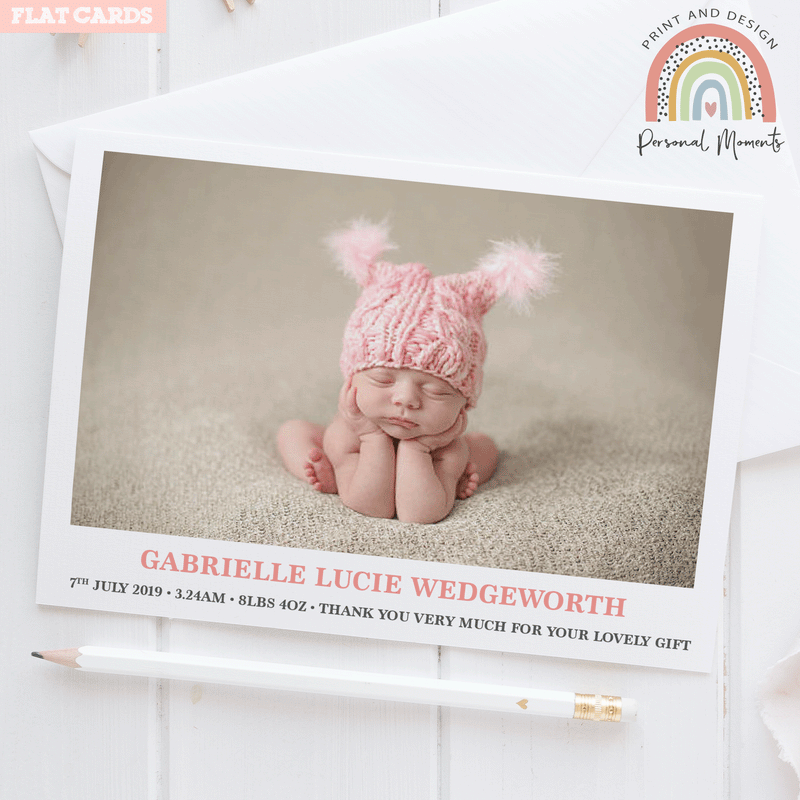 Newborn Girl Thank You Cards 