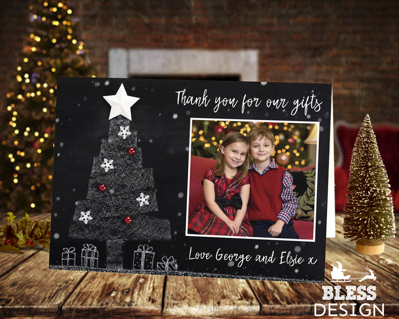 FOLDED Photo Christmas Thank You Cards, Pet Holiday Thank You Cards