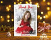 FOLDED Custom Festive Christmas Thank You Card, Personalised Photo Christmas Thank You Cards