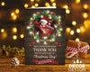 FLAT Custom Festive Christmas Thank You Card, Photo Personalised Thank You Cards