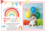 Personalised Rainbow Photo Invites