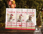 FLAT Custom Festive Christmas Thank You Cards, Family Photo Xmas Thank You Cards