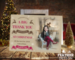 FOLDED Christmas Gift Thank You Cards, Personalised Family Christmas Thank you Cards